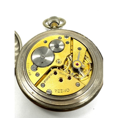 387 - OMEGA Military Style Gents Hand-wind Pocket Watch not ticking