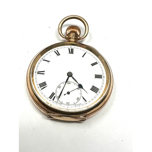 386 - Rolled Gold Gents Hand-wind Pocket Watch Working