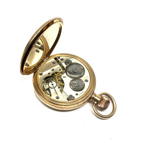 386 - Rolled Gold Gents Hand-wind Pocket Watch Working