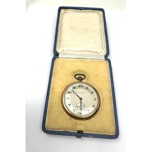 395 - GROSVENNOR Rolled Gold Gents Hand-wind Pocket Watch Working Boxed