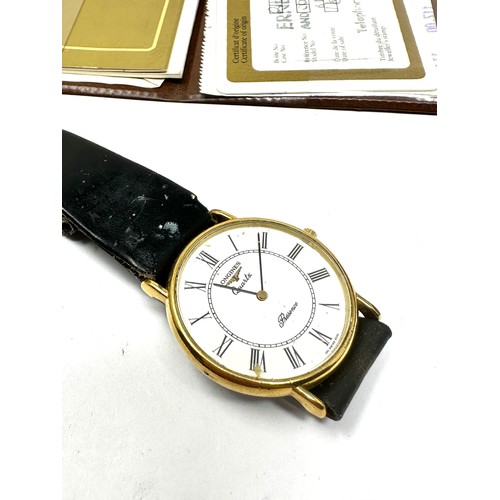 383 - LONGINES Gents Gold Tone Quartz Wristwatch Working