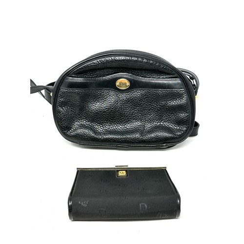 468 - 2 x Christian Dior Black Leather Crossbody Bag & Monogram Fabric Coin Purse