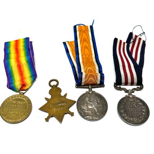 433 - WW1 1914-15 Star Trio & Military Medal Named Pte 3274 H Sampson