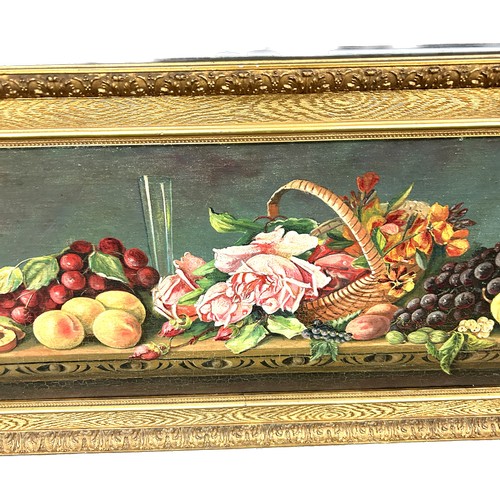 362 - Gilt framed oil painting depicting still fruit signed H.Browne measures approx 18.5 inches wide by 4... 