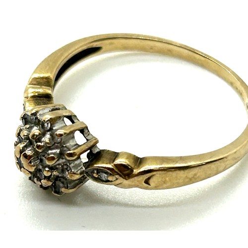 419 - Ladies 9ct gold and diamond ring. UK Size M. Weight 2.1 grms