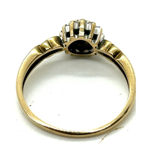 419 - Ladies 9ct gold and diamond ring. UK Size M. Weight 2.1 grms