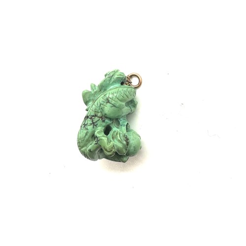 415 - Chinese carved turquoise dragon pendant possibly 19th century