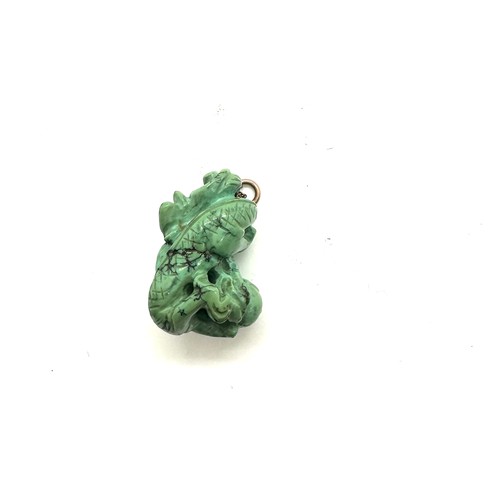 415 - Chinese carved turquoise dragon pendant possibly 19th century