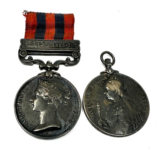 443 - Victorian Family Medals I.G.S Burma 1885-7 Named 65 Pte. S Coffin