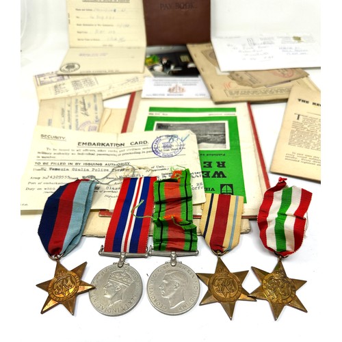 436 - WW2 Medal Group & Paperwork, Enlisted 1942-47, Walter Moulding