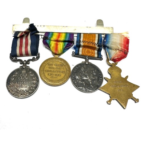 444 - WW1 Mounted 1914-15 Star Trio & Military Medal Named 61516 spr2.cpl j.holt r.e 70/fd coy on M.M