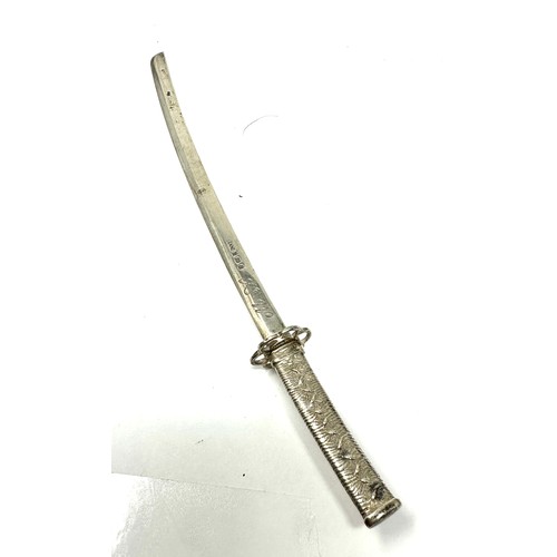 41 - .925 sterling decorative samurai sword letter opener