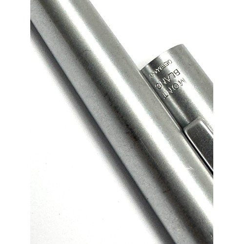 411 - Montblanc slimline brushed steel fineliner pen / rollerball