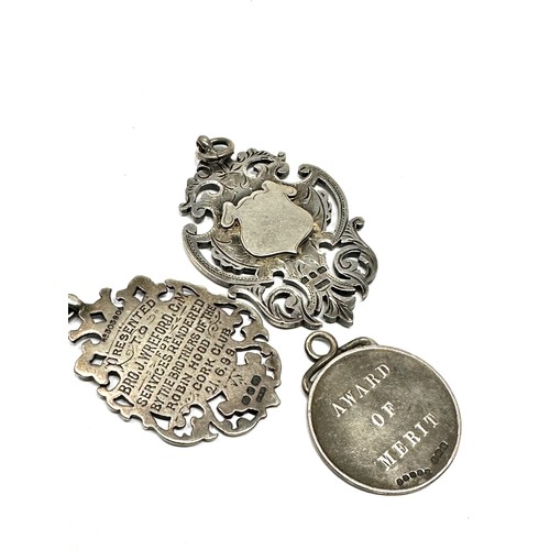 43 - 3 x .925 sterling silver fobs