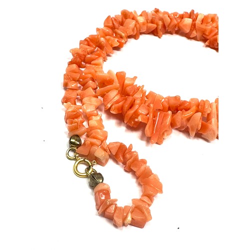 197 - 9ct gold coral necklace (14g)