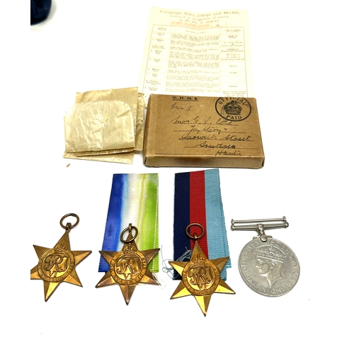 421 - Boxed ww2 medal group  inc atlantic star etc