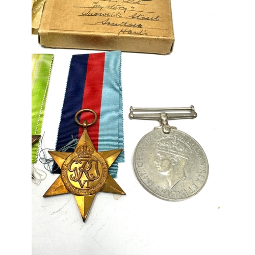 421 - Boxed ww2 medal group  inc atlantic star etc