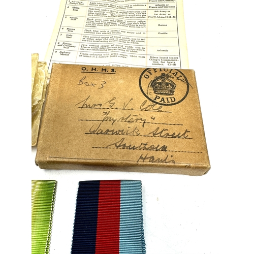 421 - Boxed ww2 medal group  inc atlantic star etc