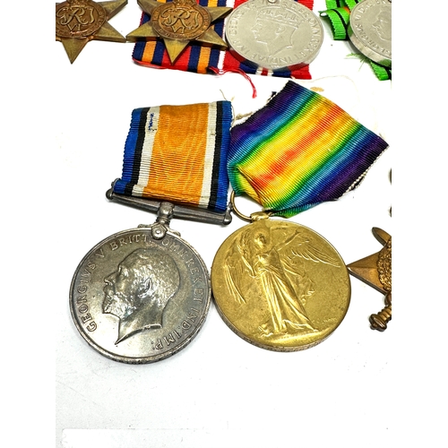 426 - ww1 & ww2 boxed medal groups father & son with dog tags ww1 trio to 1100 pte.r.w.crick e.kent .r box... 