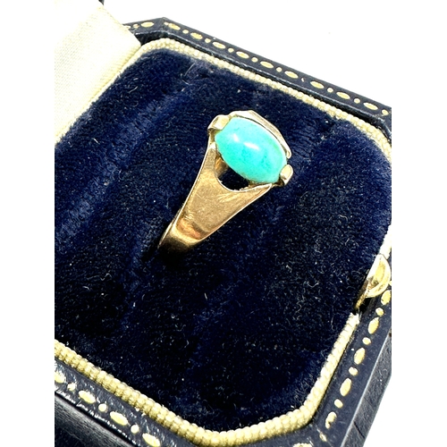 114 - 9ct gold turquoise ring weight 1.7g