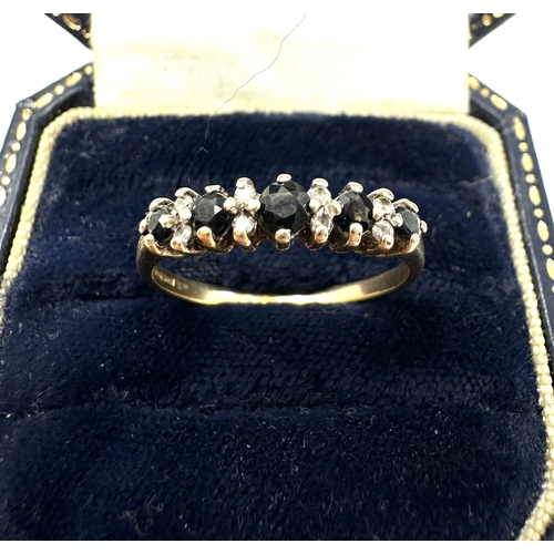 133 - 9ct gold diamond & sapphire ring weight 1.9g