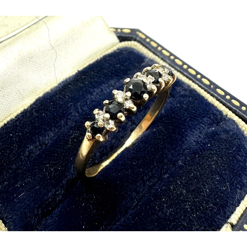 133 - 9ct gold diamond & sapphire ring weight 1.9g