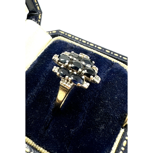 138 - 9ct gold sapphire & diamond ring weight 3g