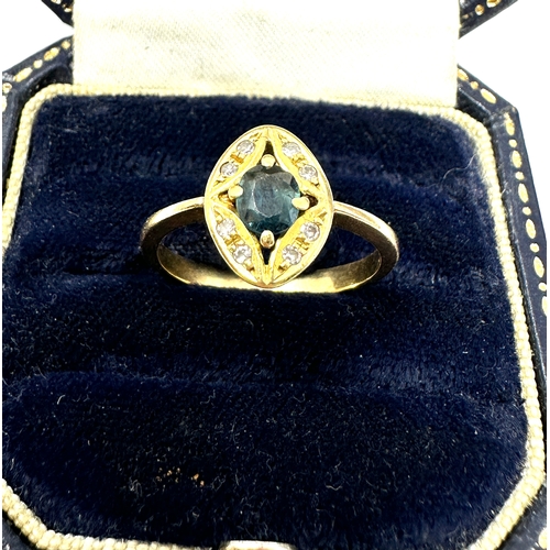 142 - Vintage 18ct gold sapphire & diamond ring weight 2.6g