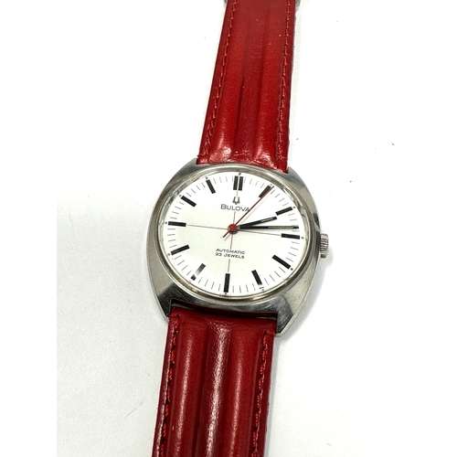 399 - Bulova 23 jewel Cal. 11ANAC circa 1970 | steel automatic centre seconds wristwatch matt white dial w... 