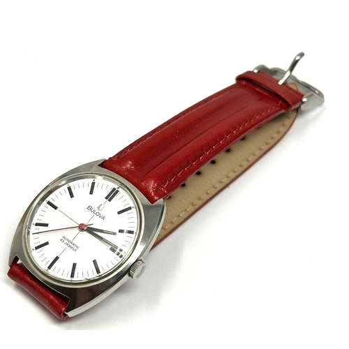 399 - Bulova 23 jewel Cal. 11ANAC circa 1970 | steel automatic centre seconds wristwatch matt white dial w... 