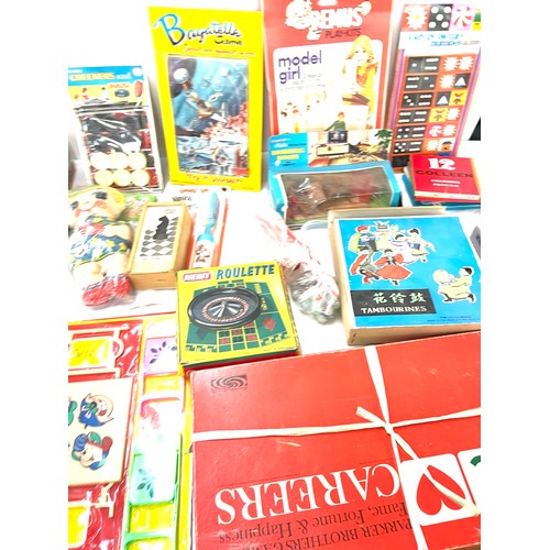 103 - Large selection of vintage and later games includes plumb crazy, careers, merit etc