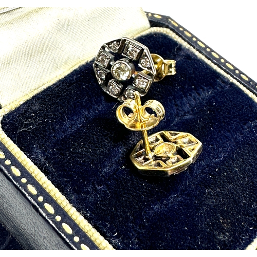 150 - 18ct gold diamond earrings est 0.80ct diamonds