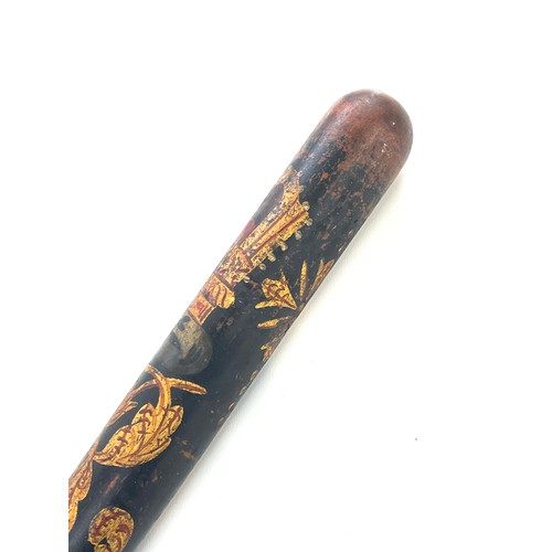 437 - Victorian hand painted police wooden truncheon marked LCP No 230, length 14 inches