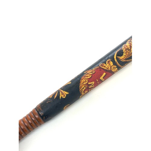 437 - Victorian hand painted police wooden truncheon marked LCP No 230, length 14 inches