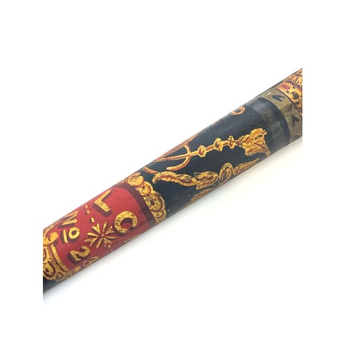 437 - Victorian hand painted police wooden truncheon marked LCP No 230, length 14 inches