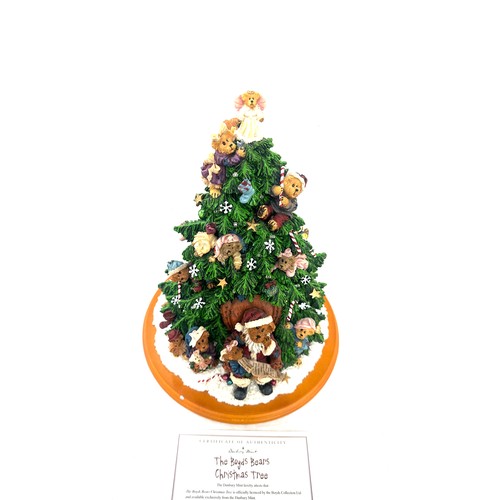 280 - The Boyds Bears Christmas tree Santa bear lighted tree the Danbury Mint 2001