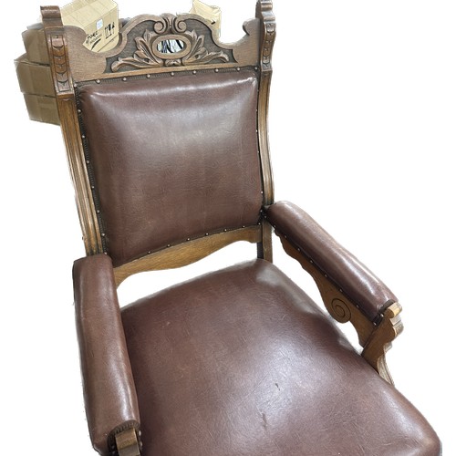 304 - Large Edwardian gents chair, approximate measurements Height 43 inches, Width 30 inches