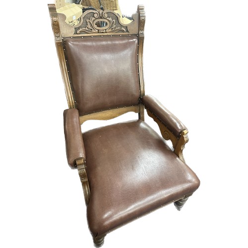 304 - Large Edwardian gents chair, approximate measurements Height 43 inches, Width 30 inches