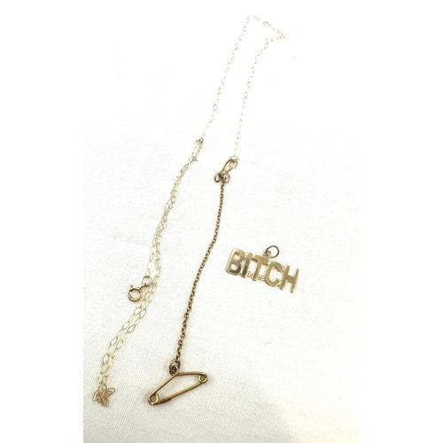 441 - Ladies 9ct gold slogan necklace total weight