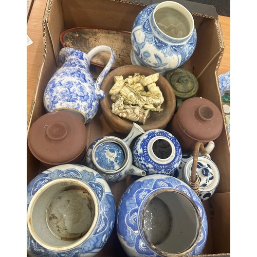 218 - Large selection of chinese pottery, some marks to base