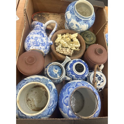 218 - Large selection of chinese pottery, some marks to base