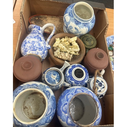 218 - Large selection of chinese pottery, some marks to base