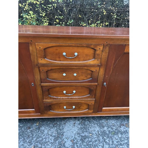 356 - 2 door 4 drawer cherry wood sideboard measures approximately 39 inches tall 79 inches wide 20 inches... 