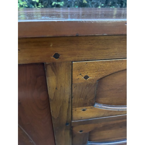 356 - 2 door 4 drawer cherry wood sideboard measures approximately 39 inches tall 79 inches wide 20 inches... 