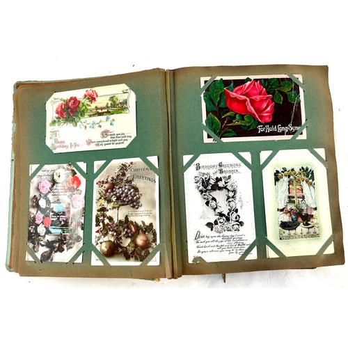 36 - Vintage Postcard album containing  a large selection of vintage postcards