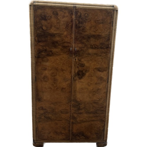 327 - Vintage walnut two door gents robe measures approx 62 inches, 33 wide and 17 deep