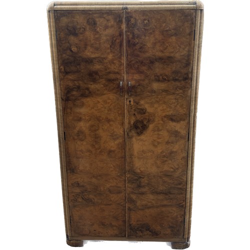 327 - Vintage walnut two door gents robe measures approx 62 inches, 33 wide and 17 deep