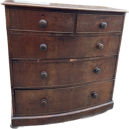 298 - Two over four victorian mahogany chest missing two feet measures approx 45 inches tall by 43 inches ... 