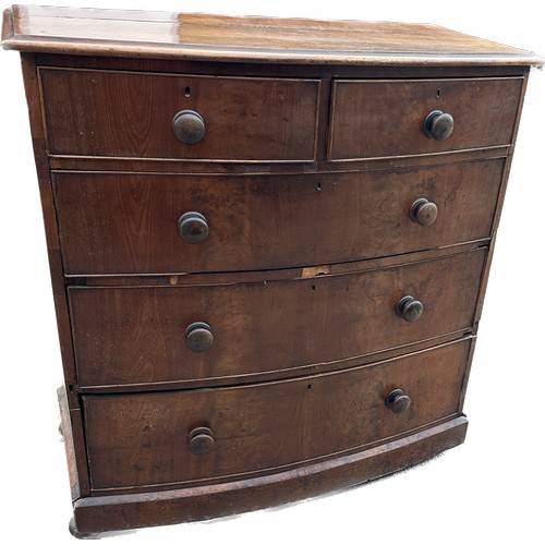 298 - Two over four victorian mahogany chest missing two feet measures approx 45 inches tall by 43 inches ... 