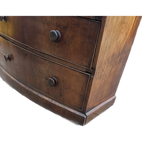 298 - Two over four victorian mahogany chest missing two feet measures approx 45 inches tall by 43 inches ... 